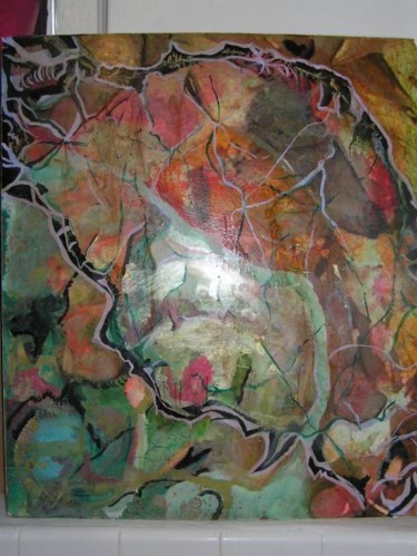 Painting titled "Nerve Leaf" by Meri Leon Hernandez, Original Artwork