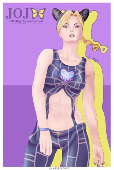 Digitale Kunst mit dem Titel "Jolyne Cujoh (Jojo'…" von Meri, Original-Kunstwerk, Digitale Malerei