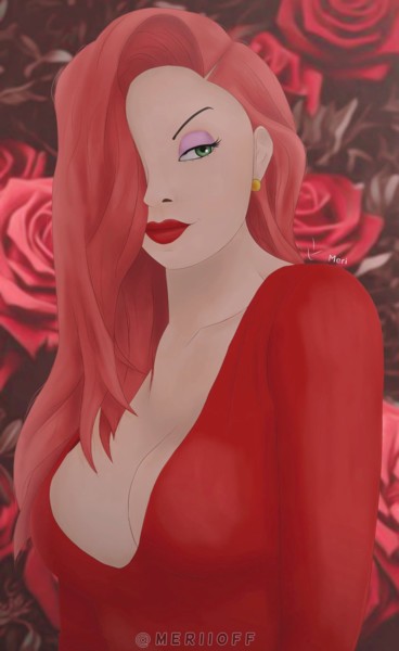 Digital Arts titled "Jessica Rabbit mode…" by Meri, Original Artwork, Digital Painting