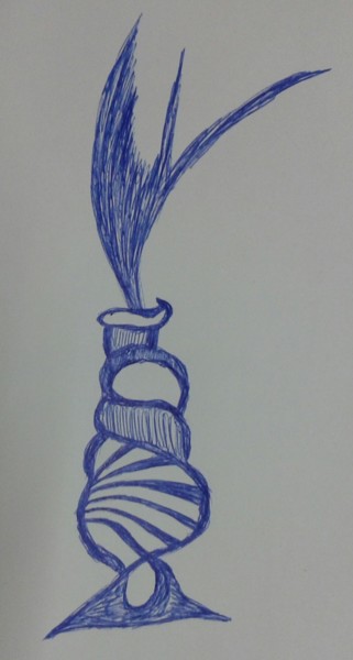 Drawing titled "potier" by Merito Said, Original Artwork, Ballpoint pen