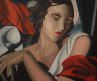 Pittura intitolato "Ritratto di Madame…" da Merite Progni, Opera d'arte originale, Olio
