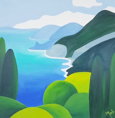 Pintura intitulada "Küste bei Madeira" por Brigitte Thonhauser-Merk, Obras de arte originais, Acrílico