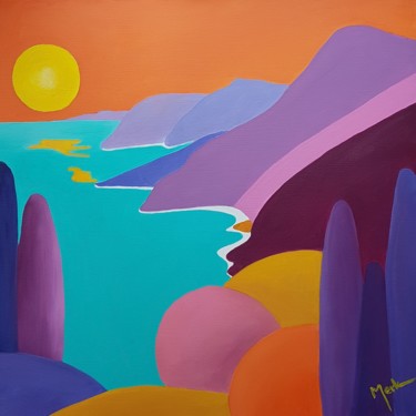 Pintura intitulada "Sonnenuntergang auf…" por Brigitte Thonhauser-Merk, Obras de arte originais, Acrílico