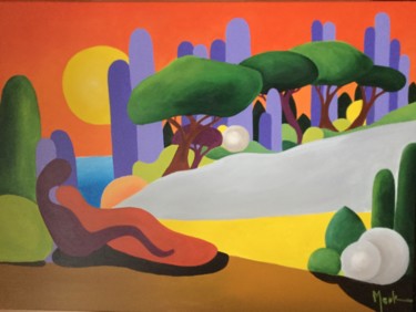 Pintura intitulada "Ruhepause im Süden" por Brigitte Thonhauser-Merk, Obras de arte originais, Acrílico
