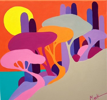 Malerei mit dem Titel "Morgenstimmung amPi…" von Brigitte Thonhauser-Merk, Original-Kunstwerk, Acryl