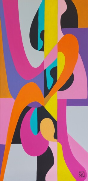 Malerei mit dem Titel "Farbmarathon" von Brigitte Thonhauser-Merk, Original-Kunstwerk, Acryl