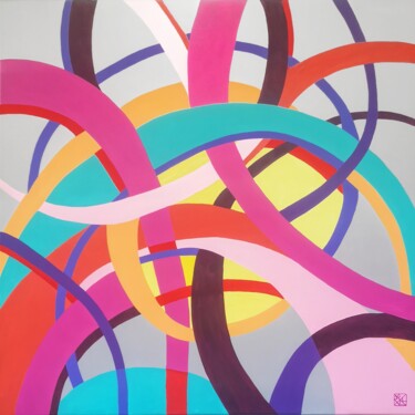 Peinture intitulée "Hula-hoope" par Brigitte Thonhauser-Merk, Œuvre d'art originale, Acrylique