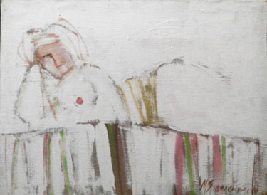 Картина под названием "Біла оголена" - Maryna Yandolenko, Подлинное произведение искусства, Масло
