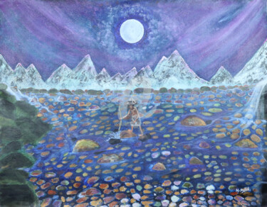 Pittura intitolato "Fishing In The Icy…" da Merlyn Shepherd'S, Opera d'arte originale, Acrilico