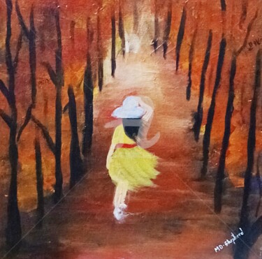 Painting titled "Girl in the Alley" by Merlyn Shepherd'S, Original Artwork, Acrylic