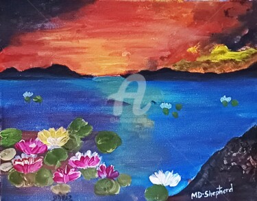Painting titled "The Pleasant Lily" by Merlyn Shepherd'S, Original Artwork, Acrylic
