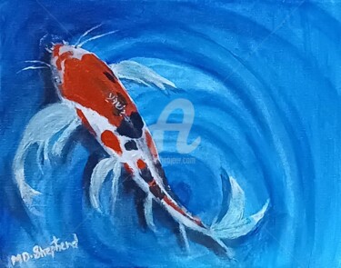 Painting titled "The Colorful Koi Fi…" by Merlyn Shepherd'S, Original Artwork, Acrylic
