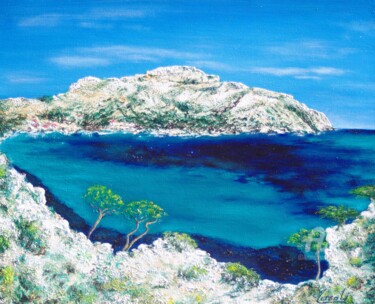 Peinture intitulée "Calanques" par Mersali Fadi, Œuvre d'art originale, Huile