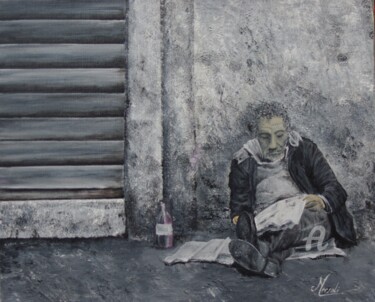 Painting titled "Oublié" by Mersali Fadi, Original Artwork, Oil