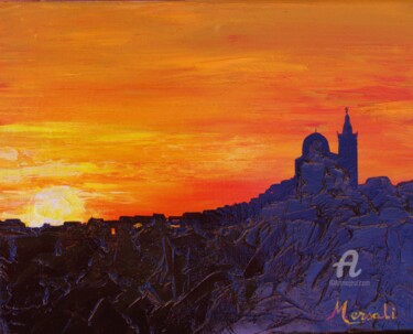 Картина под названием "Notre Dame, Marseil…" - Mersali Fadi, Подлинное произведение искусства, Масло