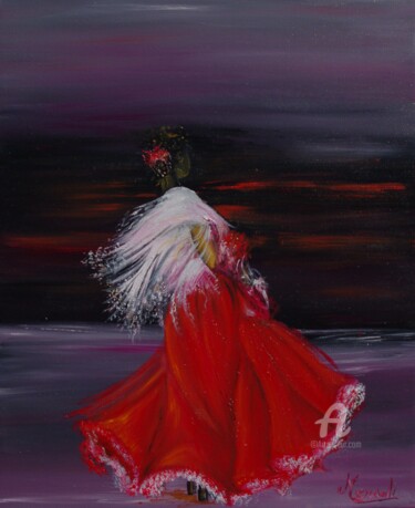 Painting titled "La danseuse" by Mersali Fadi, Original Artwork, Oil