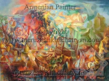 Картина под названием "Birth from chaos" - Meruzhan Khachatryan, Подлинное произведение искусства, Масло