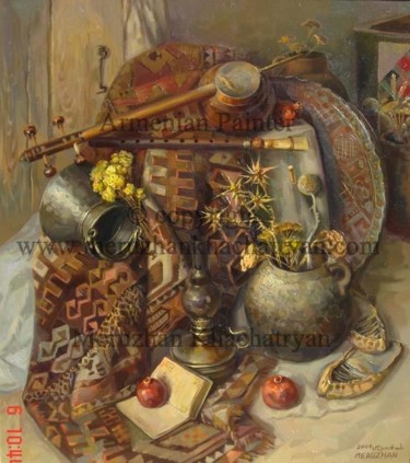 Картина под названием "The Armenian still-…" - Meruzhan Khachatryan, Подлинное произведение искусства, Масло