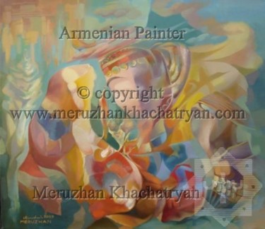 Картина под названием "The artist has died…" - Meruzhan Khachatryan, Подлинное произведение искусства, Масло