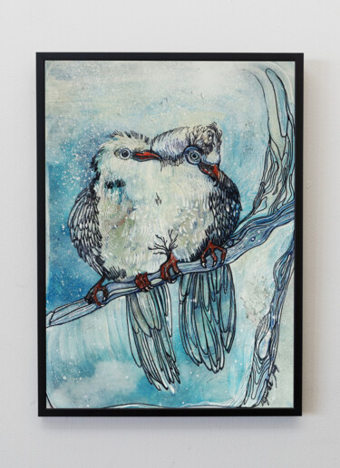 Картина под названием "snowy" - Merve Gürlek, Подлинное произведение искусства, Масло