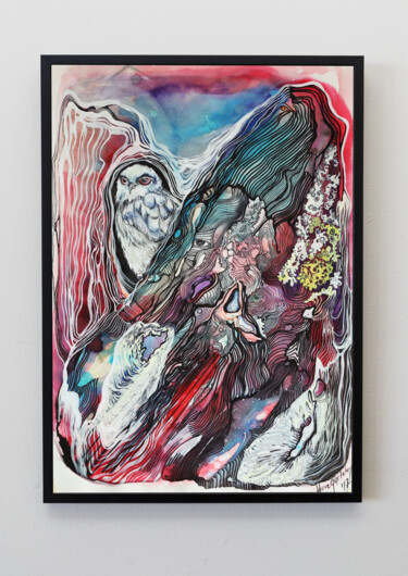Peinture intitulée "HIDING" par Merve Gürlek, Œuvre d'art originale, Aquarelle