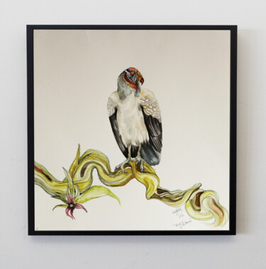 Pittura intitolato "king vulture" da Merve Gürlek, Opera d'arte originale, Acquarello