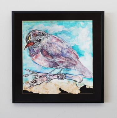 Painting titled "dreamer bird" by Merve Gürlek, Original Artwork, Watercolor