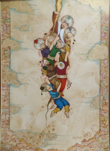 Painting titled "miniature art" by Mervekarlı, Original Artwork, Acrylic