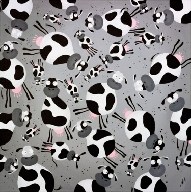 Schilderij getiteld "Moochos" door Mervyn Tay, Origineel Kunstwerk, Acryl Gemonteerd op Frame voor houten brancard