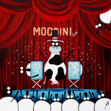 Картина под названием "Moodini" - Mervyn Tay, Подлинное произведение искусства, Акрил Установлен на Деревянная рама для носи…