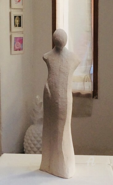 Sculpture titled "Homme  serein" by Meryem, Original Artwork, Terra cotta