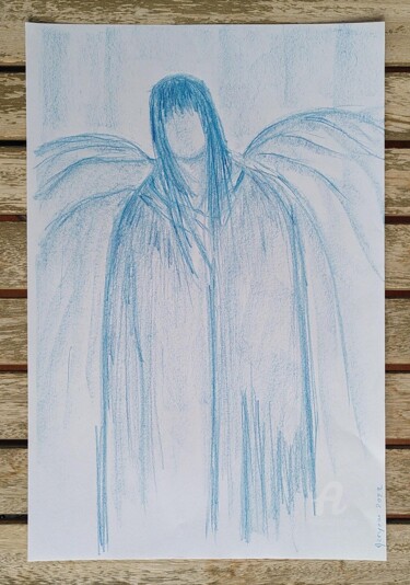 Drawing titled "Ange" by Meryem, Original Artwork, Graphite