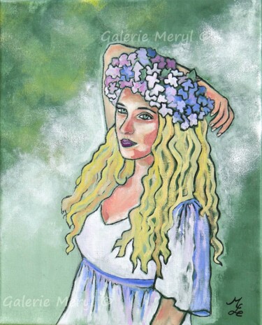 Peinture intitulée "Beauté slave" par Meryl, Œuvre d'art originale, Acrylique