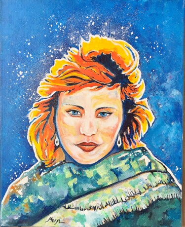 Malerei mit dem Titel "Mary" von Meryl, Original-Kunstwerk, Acryl