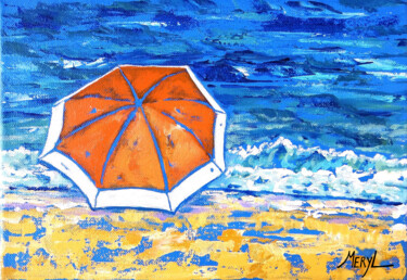 Peinture intitulée "La plage" par Meryl, Œuvre d'art originale, Acrylique