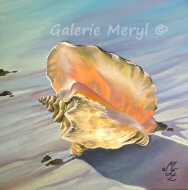 Peinture intitulée "Joyau d'un lagon lo…" par Meryl, Œuvre d'art originale, Huile