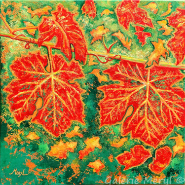 Peinture intitulée "Vigne en folie" par Meryl, Œuvre d'art originale, Acrylique