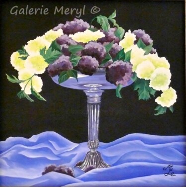 Painting titled "Table festive" by Meryl, Original Artwork, Oil