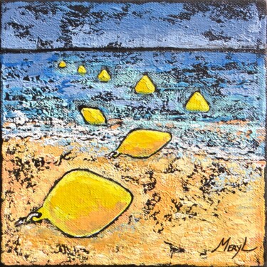 Peinture intitulée "Soleil d'orage" par Meryl, Œuvre d'art originale, Acrylique