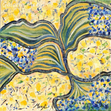 Painting titled "Envolée florale" by Meryl, Original Artwork, Acrylic