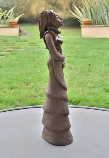 Sculpture titled "La belle Fatou" by Meryl, Original Artwork, Ceramics