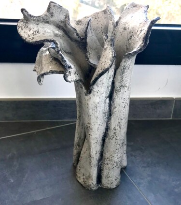 Sculpture titled "Mon vase "fleur"" by Meryl, Original Artwork, Ceramics