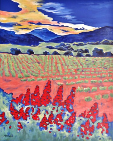 Pintura titulada "Clair de vigne" por Meryl, Obra de arte original, Acrílico