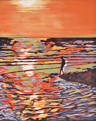 Peinture intitulée "La Méditerranée pou…" par Meryl, Œuvre d'art originale, Acrylique