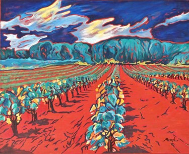Schilderij getiteld "Terre de Provence" door Meryl, Origineel Kunstwerk, Acryl