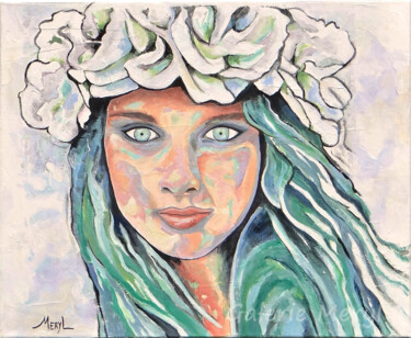 Painting titled "Jade" by Meryl, Original Artwork, Acrylic