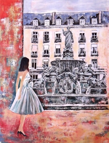 Collages intitulée "Place Royale" par Meryl, Œuvre d'art originale, Papier