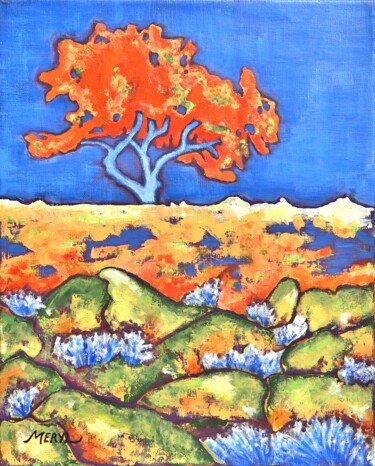 Painting titled "Orange Dream" by Meryl, Original Artwork, Acrylic