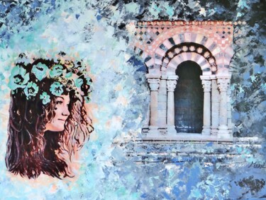 Collages titulada "Beauté mystique" por Meryl, Obra de arte original, Papel