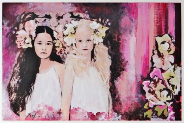 Collages intitulée "Belles de jour" par Meryl, Œuvre d'art originale, Papier